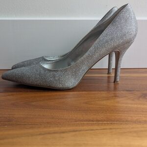 Size 12 Nine West Women's Flax Pointed Toe Silver Pump